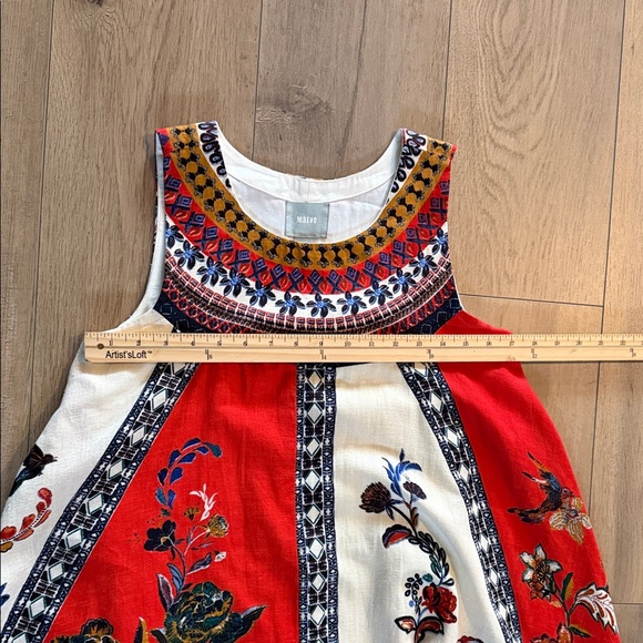 Anthropologie Maeve Cirque Floral Bird Swing Dress Size XS Boho Oversized EUC - Picture 8 of 10